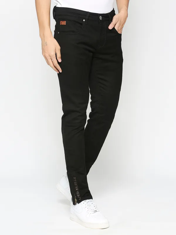Black Regular Fit Men's Track Pants by Being Human Clothing